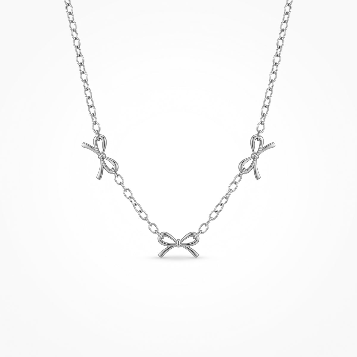 QIAOREN 12868 18K Gold Plated Coquette Bow Necklace, Waterproof Tarnish Free Stainless Steel Ribbon Charm Jewelry for Women