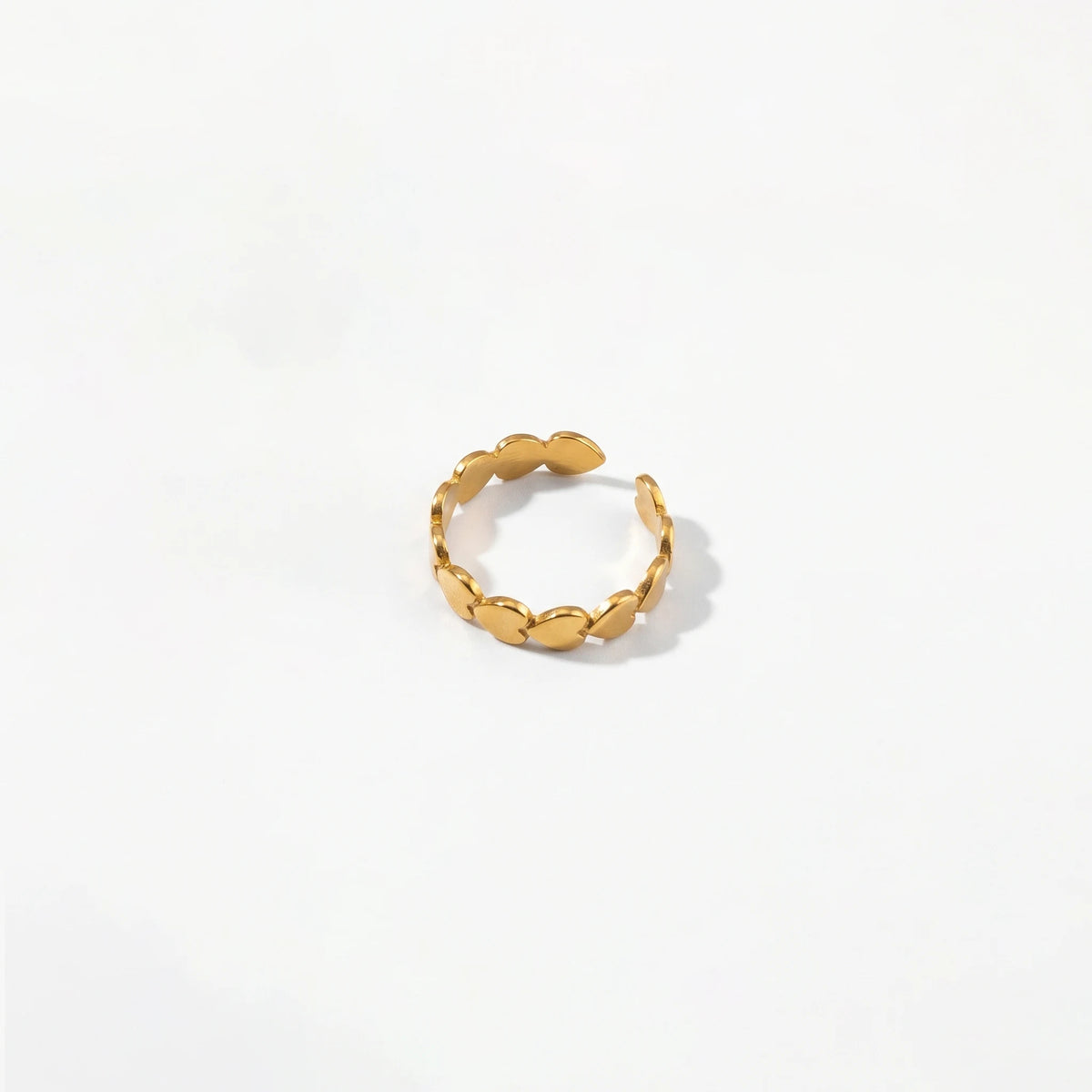 QIAOREN 10708 TRUST GOD Engraved Gold Ring Set - 5Pcs Hypoallergenic Stainless Steel Open Rings