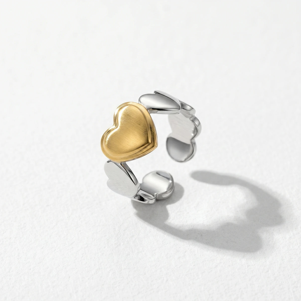QIAOREN 13016-20 Gold Silver Plated Adjustable Open Stack Ring Set for Women Minimalist Geometric Statement Rings