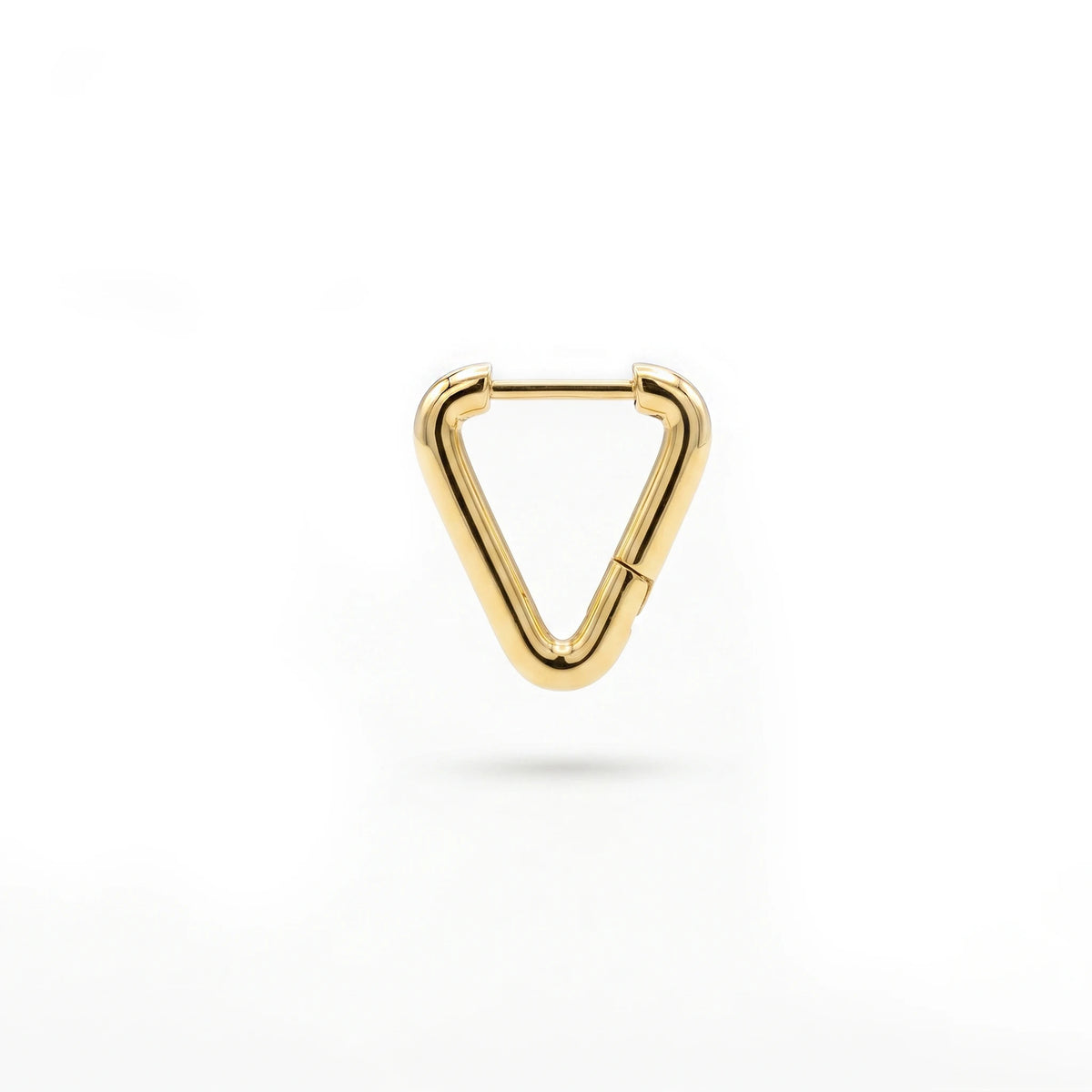 QIAOREN 12585 Dainty Shiny V Shape Geometric Huggie Earrings 316L Stainless Steel No Fade Gold Plated Hoop Jewelry Gift