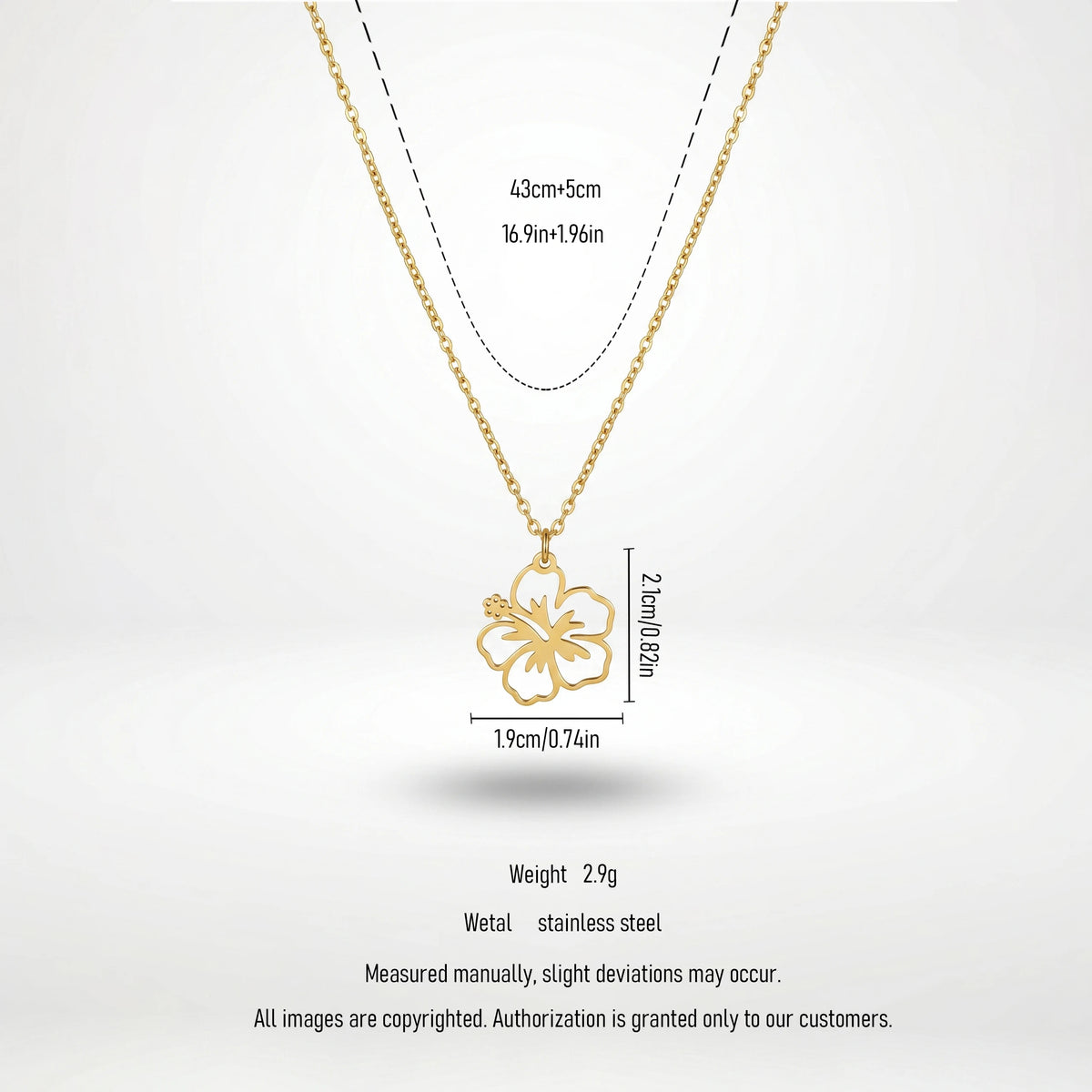 QIAOREN 11723 Wholesale Cutout  Floral Necklace Stainless Steel Gold Plated Beach Jewelry for EU USA Accessories Retailers